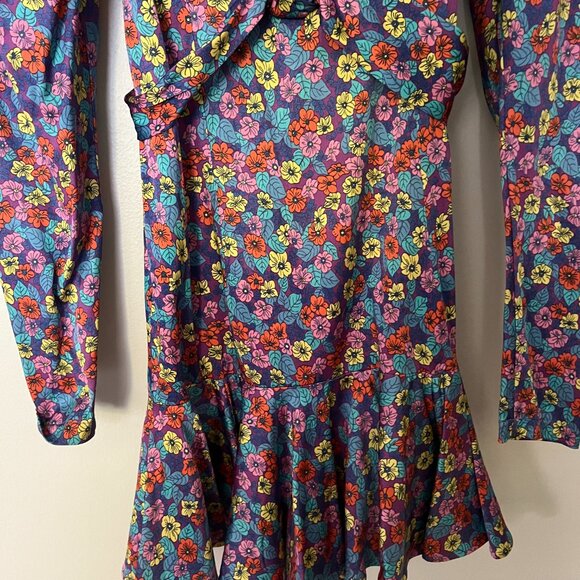 Rotate Birger Christensen Puff Sleeve Floral Mini Dress | Size 4 - Picture 2 of 10